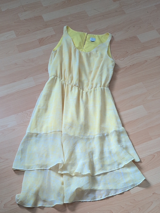 a new day Dresses & Skirts - Yellow Tiered Summer Dress with Elastic Waist